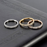 2mm Titanium Steel Diamond-studded Ring Women's High-grade Sense Niche Ins