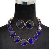 Round Three-dimensional Pattern Necklace And Earring Suit