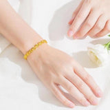 Gold-plated Lucky Clover Gift Love Heart Brass Gold-plated