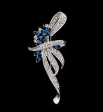 2PC New Xiaoxiangfeng Diamond Studded Leaf Brooch