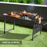 4.7ft Black Outdoor Folding Table