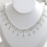 Fashionable And Elegant Women's Silver Tassel Glass Rhinestone Collarbone Chain