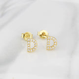 Ins European And American Diamond English Alphabet Letter Earrings