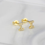 Ins European And American Diamond English Alphabet Letter Earrings