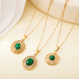 Titanium Steel Die-casting Pendant Non-fading Inlaid Shell Pearls Necklace For Women