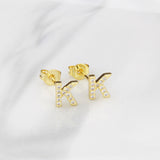 Ins European And American Diamond English Alphabet Letter Earrings