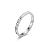 2mm Titanium Steel Diamond-studded Ring Women's High-grade Sense Niche Ins