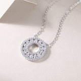 Reciprocating Luxury Fashion Diamond Pendant Necklace Set With Mosan Diamond Silver Ornaments