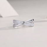 Wrap Around The Diamond Ring Luxury Fashion Set Moissanite Silver Ring