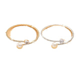 Women's Pearl Heart Full Diamond Bracelet Elastic Jewelry