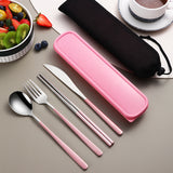 Dinnerware Set Flatware Kitchen Accessories Camping Travel Sets Gold Knife Fork Spoon Portable Cutlery Sets With Case