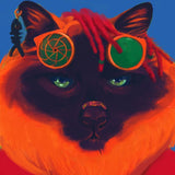 Art Design Graffiti  African Girl with Black Hair Big Earring with Modern Building Shower Curtain for Bathroom Decor