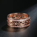 Natural Zircon Ring Female Double Row Micro Wax Inlaid