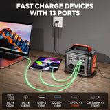 300W Portable Power Station, 296Wh Backup Lithium Battery, Solar Generator For Outdoors Camping Travel Hunting Blackout ,60W Solar Panel Is Included