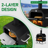 Black Bottom With Folding Table Legs Pizza Oven Square With Chimney Iron Carbon Oven