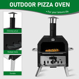 Black Bottom With Folding Table Legs Pizza Oven Square With Chimney Iron Carbon Oven