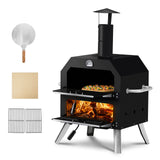 Black Bottom With Folding Table Legs Pizza Oven Square With Chimney Iron Carbon Oven