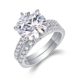 Arrange Large Diamond Rings Luxuriously And Fashionably Set With Moissanite Silver Rings