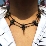 Fashionable New European And American Gothic Bird Skull Necklace