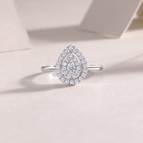 Set Of Large Diamond Rings Luxury Fashion Set With Moissanite Silver Rings