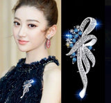2PC New Xiaoxiangfeng Diamond Studded Leaf Brooch