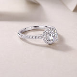 Hug Your Lover With A Large Diamond Ring Luxury Fashion Set With Moissanite Silver Ring