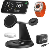 3 In 1 Wireless MagSafe Charging Station For Multiple Devices 30W Adapter Included