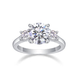 Large Diamond Ring Luxury Fashion Set Moissanite Silver Ring