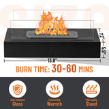 Black 13.8x7.1x5.5in With Windshield, Two Telescopic Forks, Fire Extinguishing Handle, Rectangular, Smokeless Stove, Iron Body, Stainless Steel Combustion Chamber