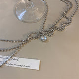 Vintage Exotic Style Rhinestone Chest Chain Necklace