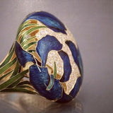 Handmade Painting Colorful Oil Women's Ring