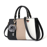Women Hairball Ornaments Totes Patchwork Handbag Ladies Messenger Crossbody Shoulder Bags Women Handbags