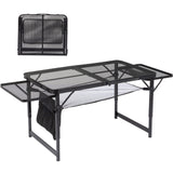 4.7ft Black Outdoor Folding Table