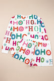 White Plus Size Christmas Ho Ho Ho Print Long Sleeve Top and Shorts 2pc Lounge Set