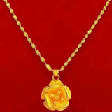 Gold-plated Brass Pendant Necklace For Women, Water Wave Textured Collarbone Chain