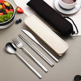 Dinnerware Set Flatware Kitchen Accessories Camping Travel Sets Gold Knife Fork Spoon Portable Cutlery Sets With Case