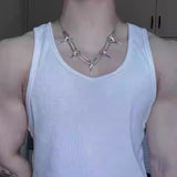 Fashionable New European And American Gothic Bird Skull Necklace