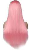 Wig female light pink long straight bangs wig high temperature silk wig fashion wig cross-border exclusive