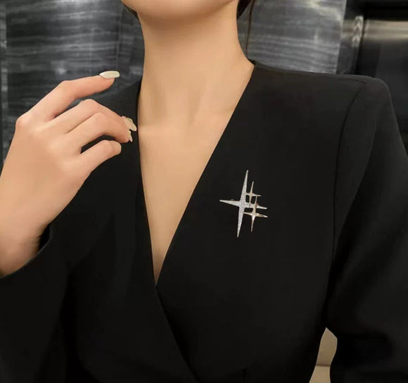 Retro Camellia Zircon Needle