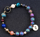 Blue San Colorful Volcanic Rock Twelve Constellations Bracelets