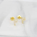 Ins European And American Diamond English Alphabet Letter Earrings