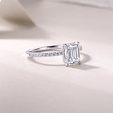 Square Diamond Ring Luxury Fashion Set Moissanite Silver Ring