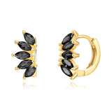 Ins Style Color Zircon All-match Earrings Symmetrical Horse Eye Stone