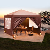 10x10ft Dark Grey 4 Sides-2 Doors, 2 Windows, Folding Shed, Oxford Cloth, Sprayed Iron Pipe, Portable
