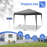 10x10ft Black, 4 Sides Pergola, PE Cloth, Sprayed Iron Pipe, Spiral Pipe