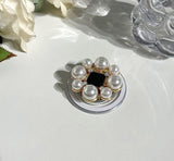 Diamond Inlaid Pearl Telescopic Folding Phone Holder