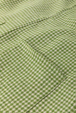 Green Gingham Wide Leg Loose Overall with Pockets