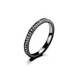 2mm Titanium Steel Diamond-studded Ring Women's High-grade Sense Niche Ins