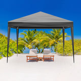 10x10ft Black, 4 Sides Pergola, PE Cloth, Sprayed Iron Pipe, Spiral Pipe