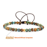 Natural African Turquoise Braided Bracelet Adjustable Bracelet